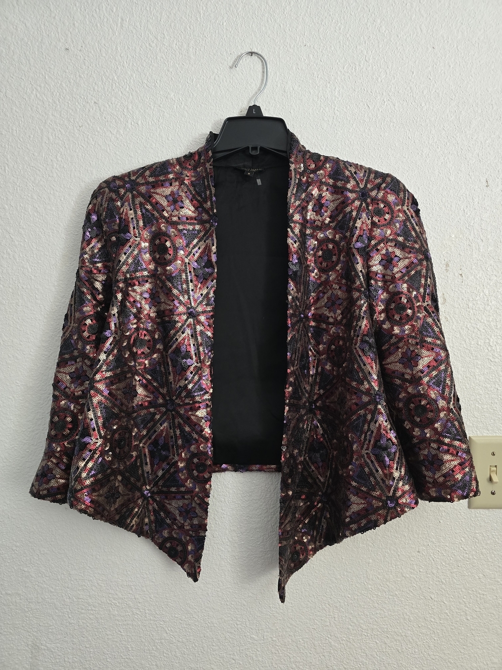 Alberto Makali Multi-Metallic Sequin Open-Front Blazer